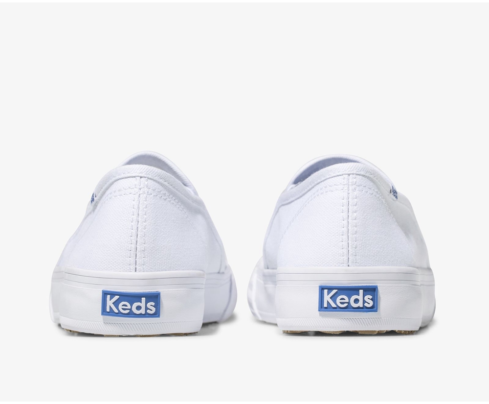 Slip Ons Keds Femme Blanche - Double Decker Toile - 925-XUHEGO